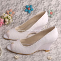 Open Toe Lace Wedding Shoes Wedges